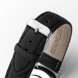 Men's Mr Beaumont Personalised Leather Watch In Black