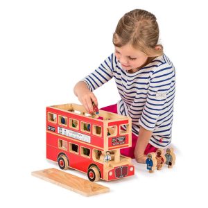 Lanka Kade Fair Trade Wooden Red London Bus Toy With Figures