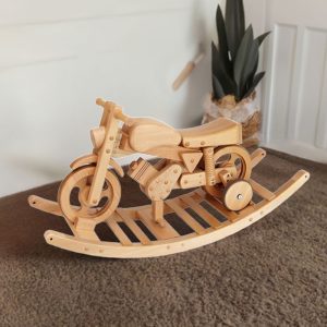 Beech Wood 3 in 1 Wooden Rocking Ride-On Motorbike Toy
