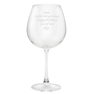 Giant Personalised Engraved Whole Bottle of Wine Glass