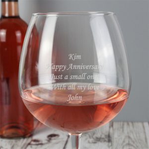 Giant Personalised Engraved Whole Bottle of Wine Glass