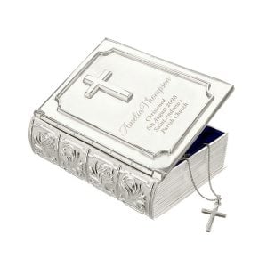 Personalised Engraved Silver Plated Bible Trinket Box