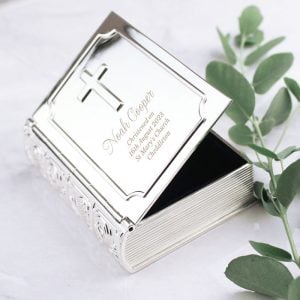 Personalised Engraved Silver Plated Bible Trinket Box
