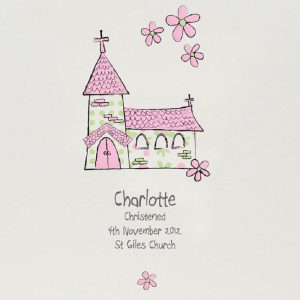 Personalised Pink Church Interleaved Christening Photo Album