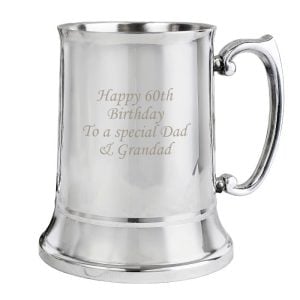 Personalised Engraved Stainless Steel Pint Tankard