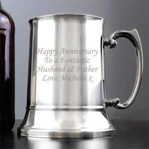 Personalised Engraved Stainless Steel Pint Tankard