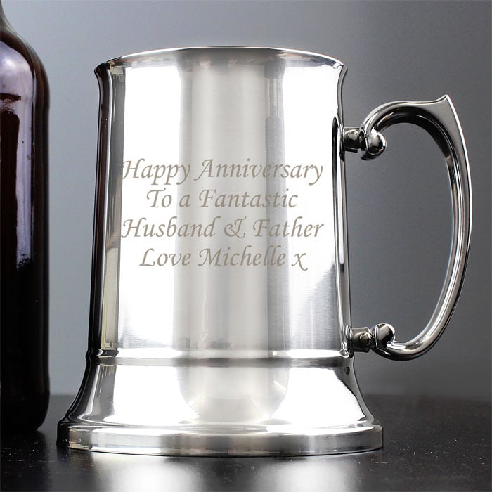 Personalised Engraved Stainless Steel Pint Tankard