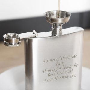 Boxed Engraved Personalised Stainless Steel Hip Flask