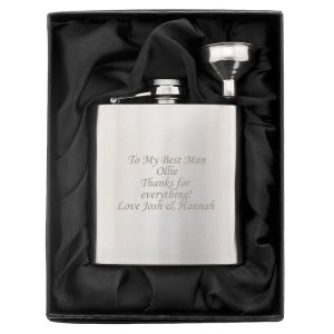 Boxed Engraved Personalised Stainless Steel Hip Flask