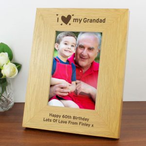 I Heart My 6x4 Inch Personalised Oak Finish Photo Frame