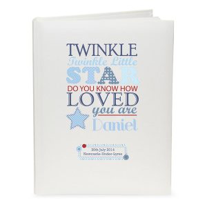 Twinkle Twinkle Boy's Personalised Baby Photo Album