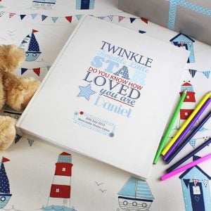 Twinkle Twinkle Boy's Personalised Baby Photo Album