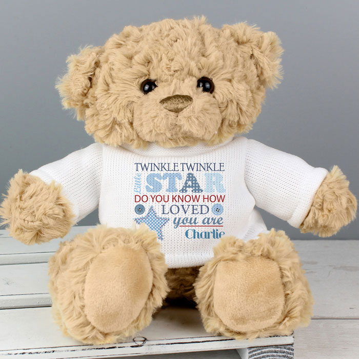 Twinkle Twinkle Boys Teddy With Personalised Jumper