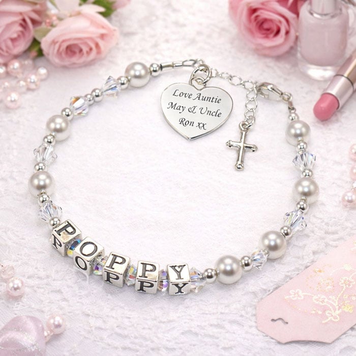 Christening Communion Confirmation Personalised Bracelet