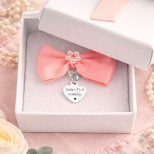 Sterling Silver First Birthday Heart Charm