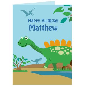 Personalised Boy's Dinosaur Birthday Card