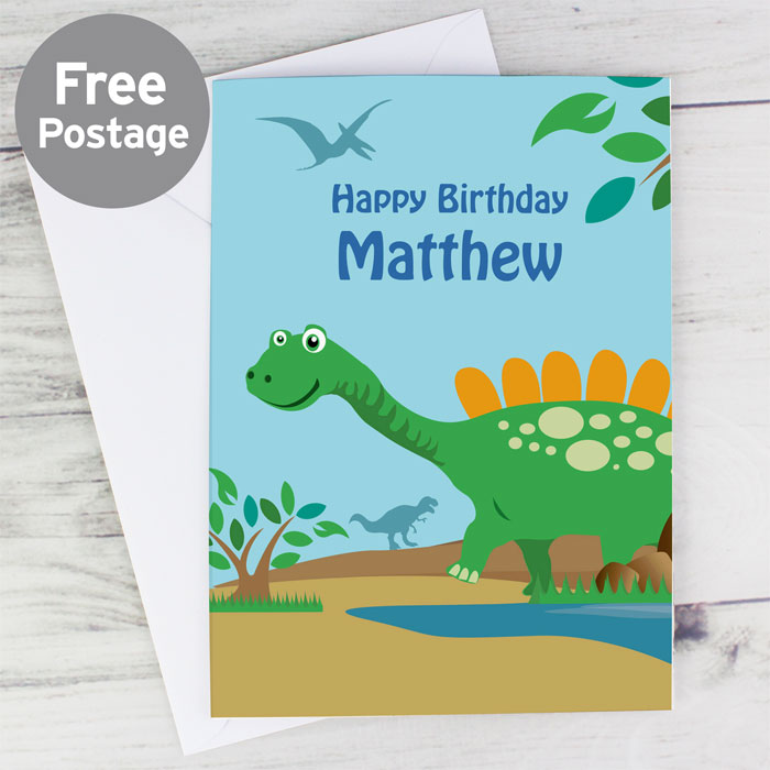 Personalised Boy's Dinosaur Birthday Card