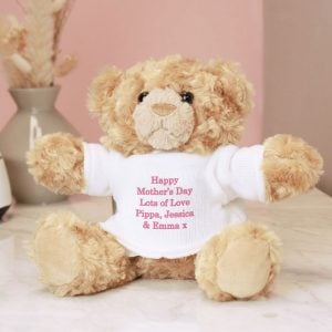 Girl's Personalised Pink Message Teddy Bear in a Jumper