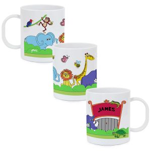 Personalised Children's Plastic Zoo Drop Proof Mug