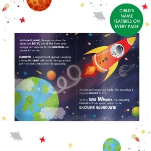 Boy's Personalised Space Themed A4 Story Book