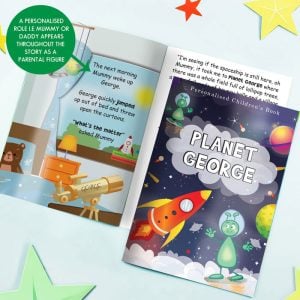 Boy's Personalised Space Themed A4 Story Book