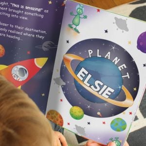Boy's Personalised Space Themed A4 Story Book