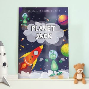 Boy's Personalised Space Themed A4 Story Book