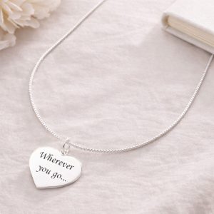 Personalised Engraved Women's Sterling Silver Heart Necklace