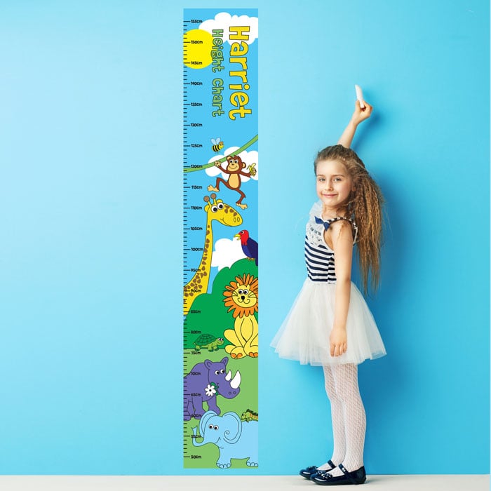 Personalised Kid's Height Chart - Zoo Animals