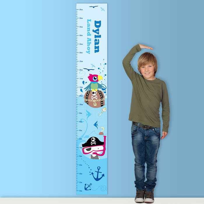 Personalised Pirate Height Chart - Vinyl