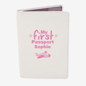 Girl's Personalised Leather My First Passport Holder