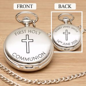 Personalised Engraved Holy Communion Pocket Watch & Chain