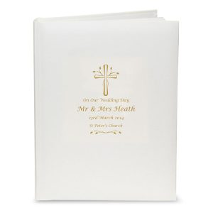 Personalised Gold Cross Traditional Interleaved Photo Album
