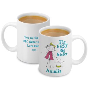 Personalised Girl's Best Big Sister China Mug