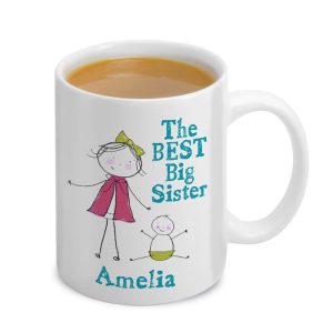 Personalised Girl's Best Big Sister China Mug