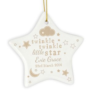 Personalised Twinkle Twinkle Ceramic Star Decoration