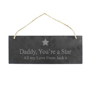 Personalised Star Motif Slate Door Sign