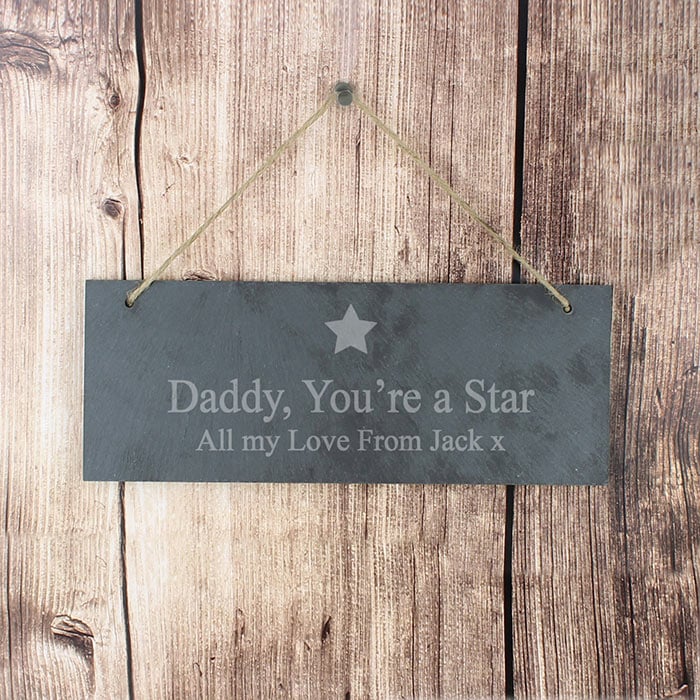 Personalised Star Motif Slate Door Sign