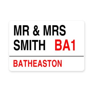 Fun Personalised Plastic Red & White Novelty Street Sign