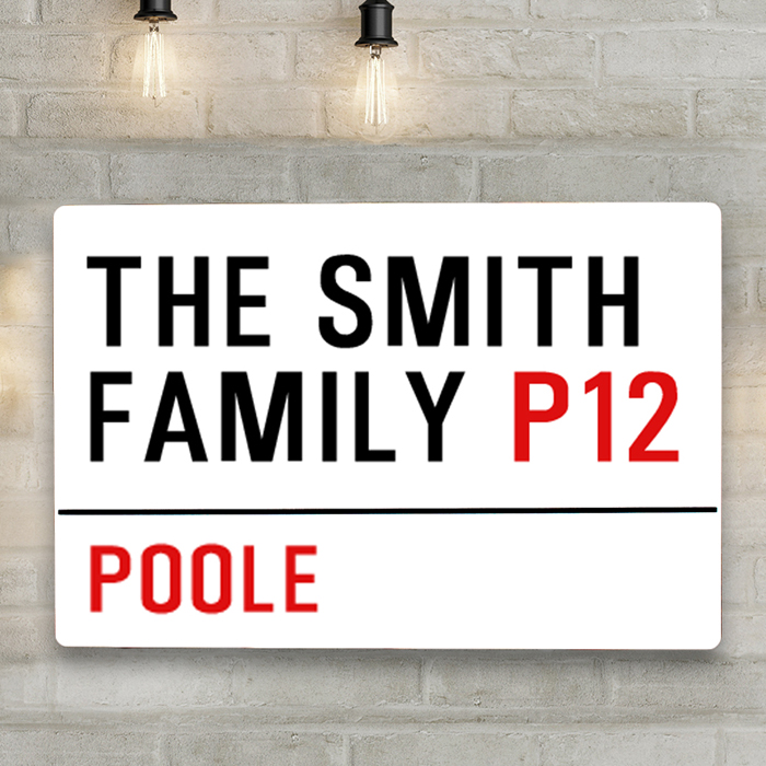 Fun Personalised Plastic Red & White Novelty Street Sign
