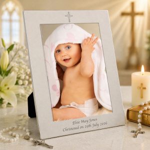 Personalised 5x7 inch Cross Frame - Communion or Christening