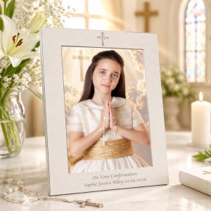 Personalised 5x7 inch Cross Frame - Communion or Christening