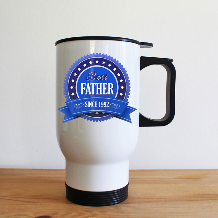 Personalised Best Father Since Travel Mug
