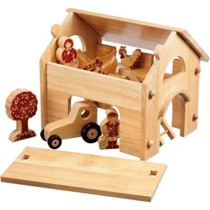 Deluxe Fair Trade Natural Wood Barn and Farm by Lanka Kade