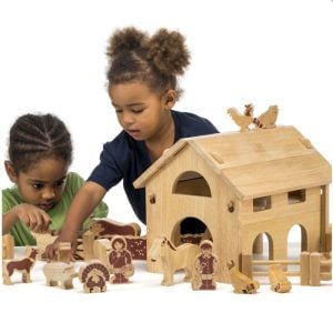 Deluxe Fair Trade Natural Wood Barn and Farm by Lanka Kade