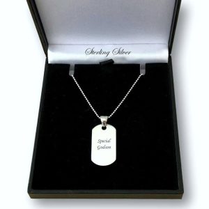 Sterling Silver Boy's Engraved Dog Tag Necklace