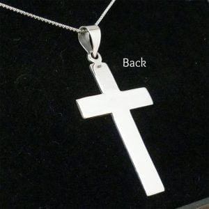 Boys Sterling Silver Personalised Christening Cross Necklace
