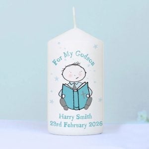 Boys Personalised Christening or Communion Candle