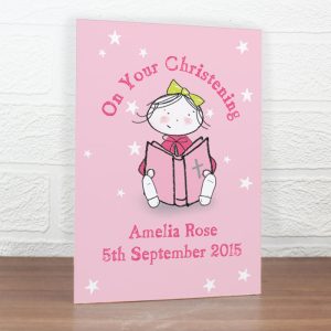 Personalised Christening or Communion Card Little Girl