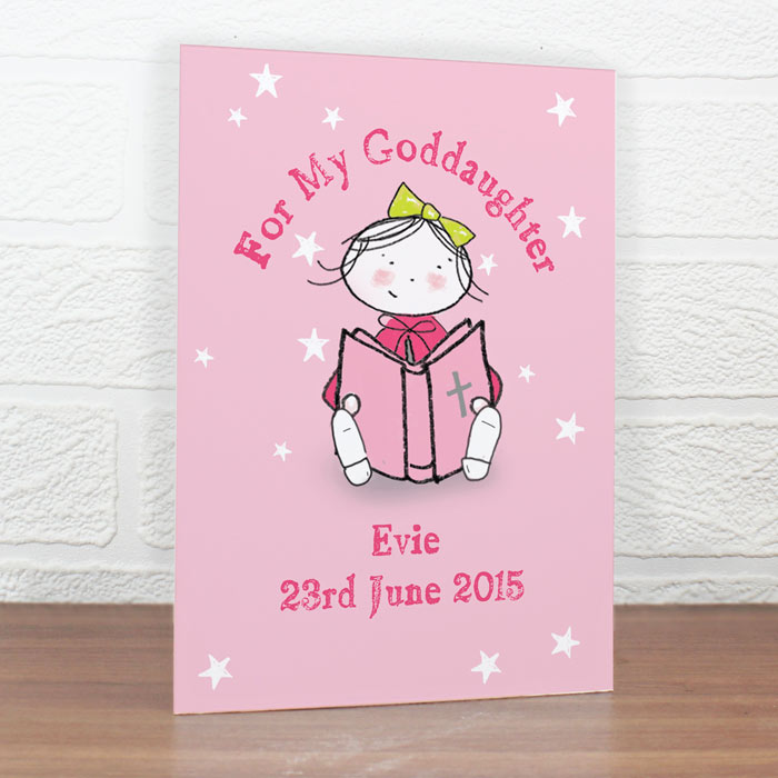 Personalised Christening or Communion Card Little Girl